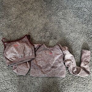 Gymshark Maroon Workout Top Set